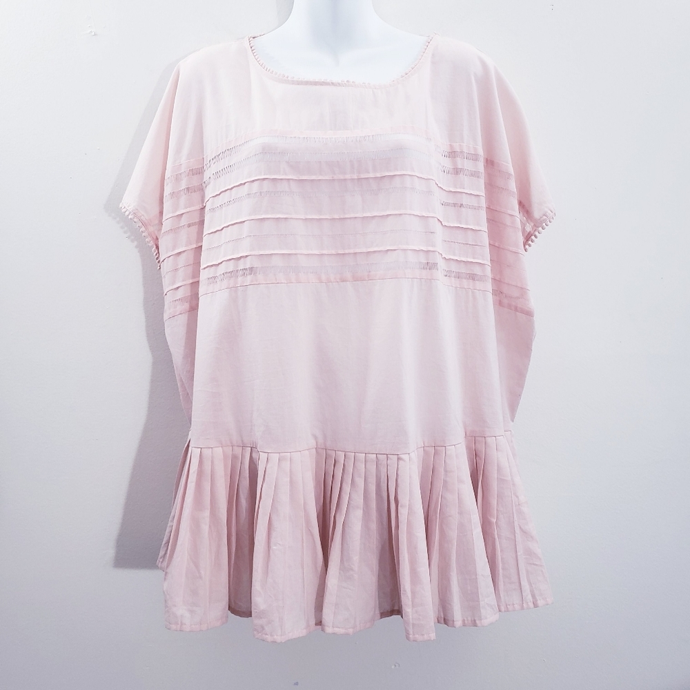 Lane Bryant Semi Sheer Ruffle Peplum Top